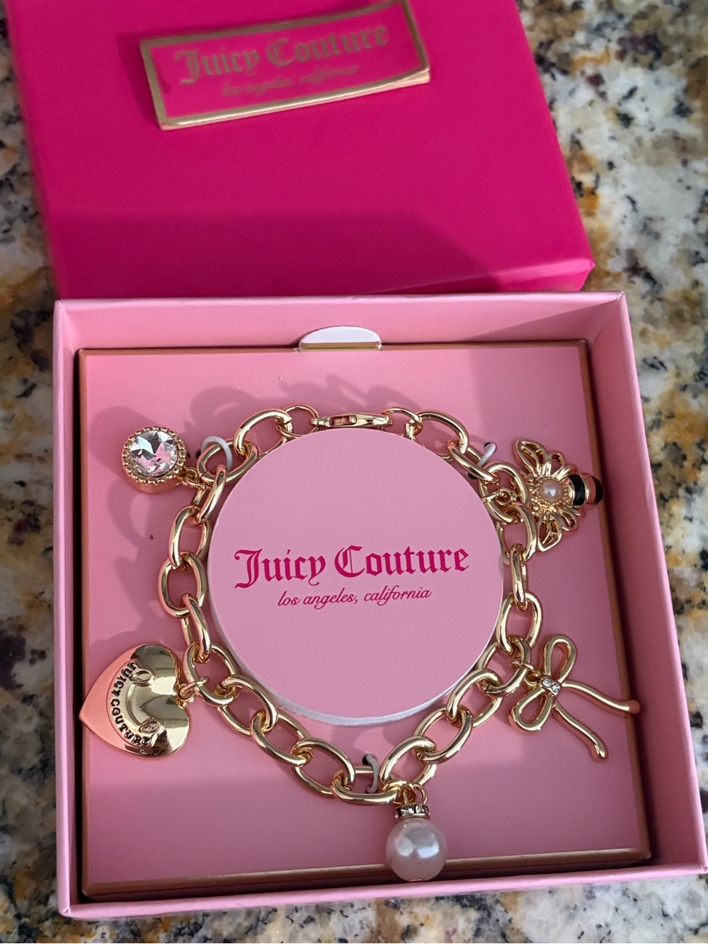Juicy Couture Gold Charm Bracelet with Accents
